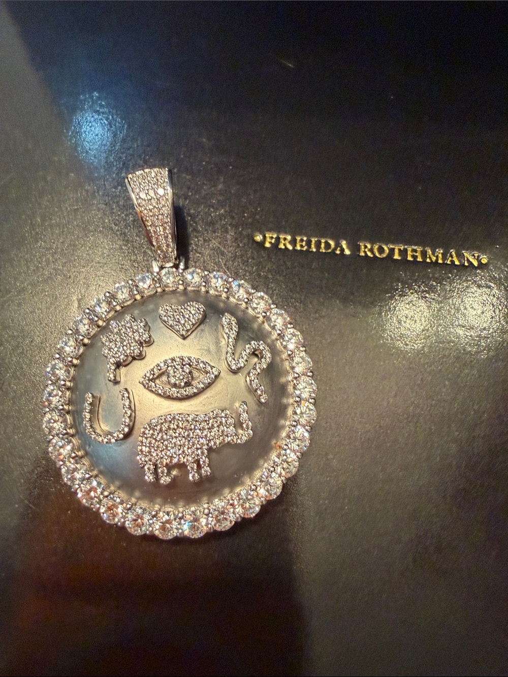 Frieda Rothman Silver Pavé Animal Motif Pendant - Silver